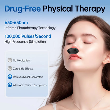 Smart Nasal Phototherapy Device Red Light Infrared Therapy Relief for Chronic Rhinitis/Itchy/Runny Nose Care